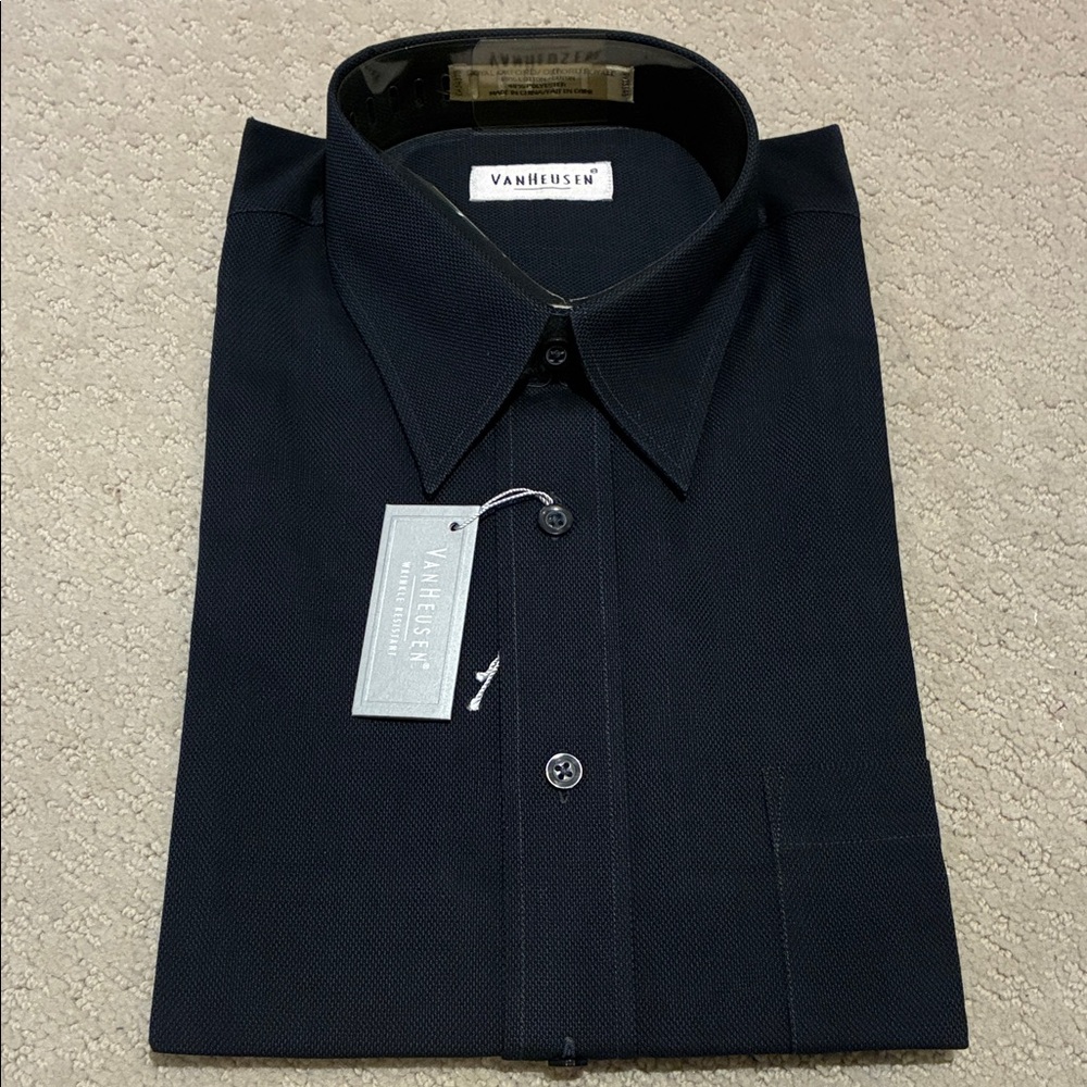 BNIP Van Heusen Men's Dark Navy Dress Shirt 👵MT